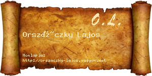 Orszáczky Lajos névjegykártya