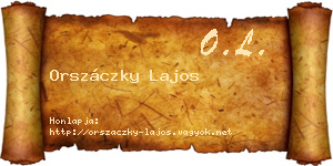 Orszáczky Lajos névjegykártya