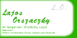 lajos orszaczky business card