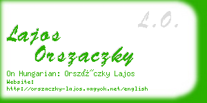 lajos orszaczky business card